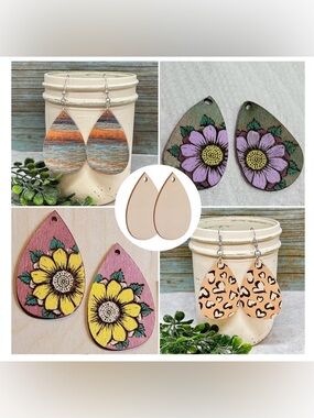 Blank Wooden Teardrops for Arts & Crafts